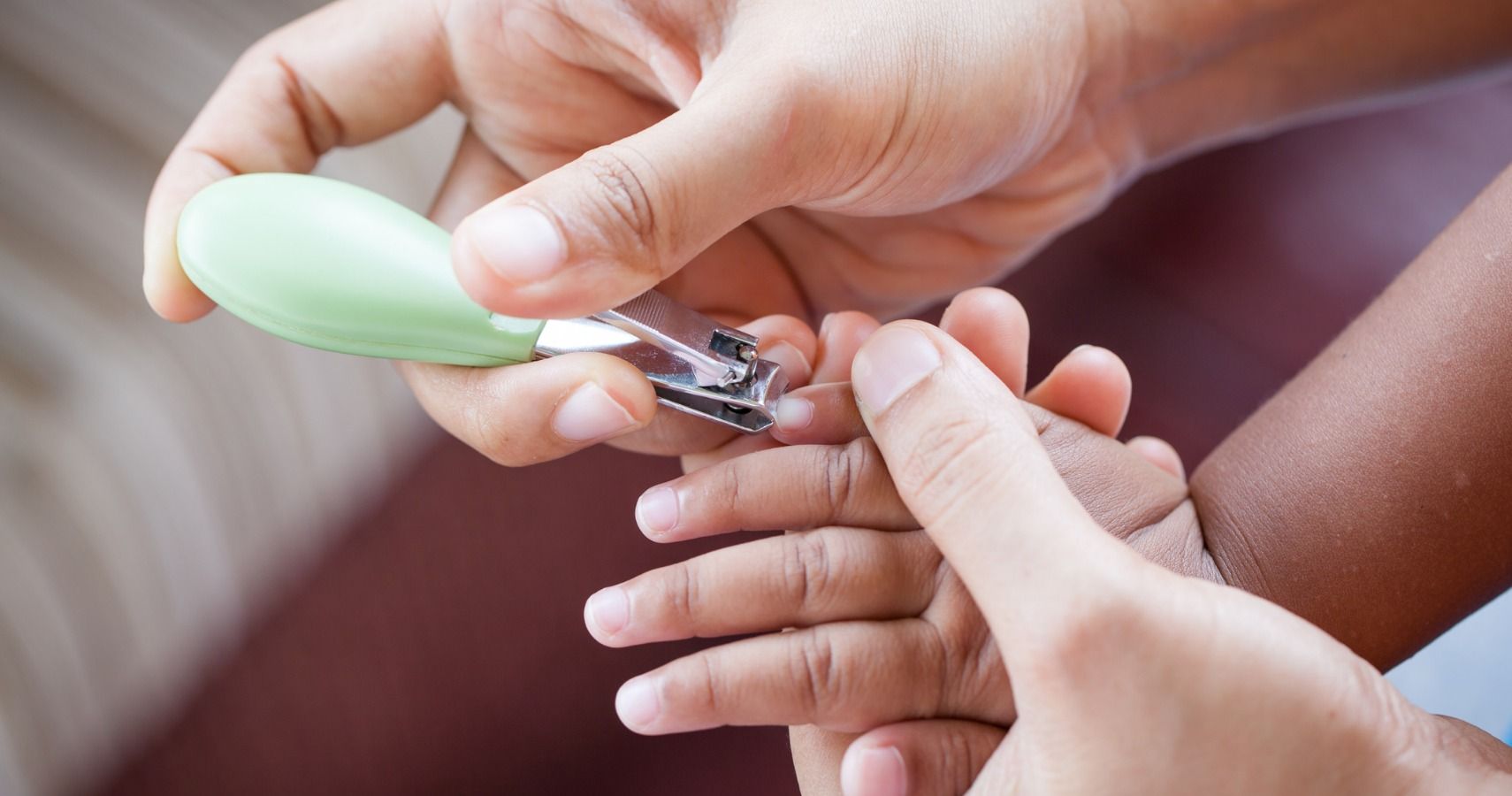cutting newborn fingernails